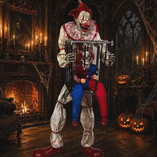 Clown met kooi - 213 cm