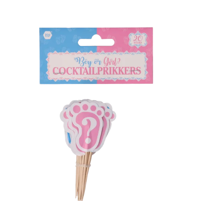 Cocktailprikkers 'boy or girl' 20 stuks