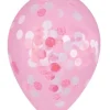 Confetti ballonnen roze/wit 30 cm - 5 stuks