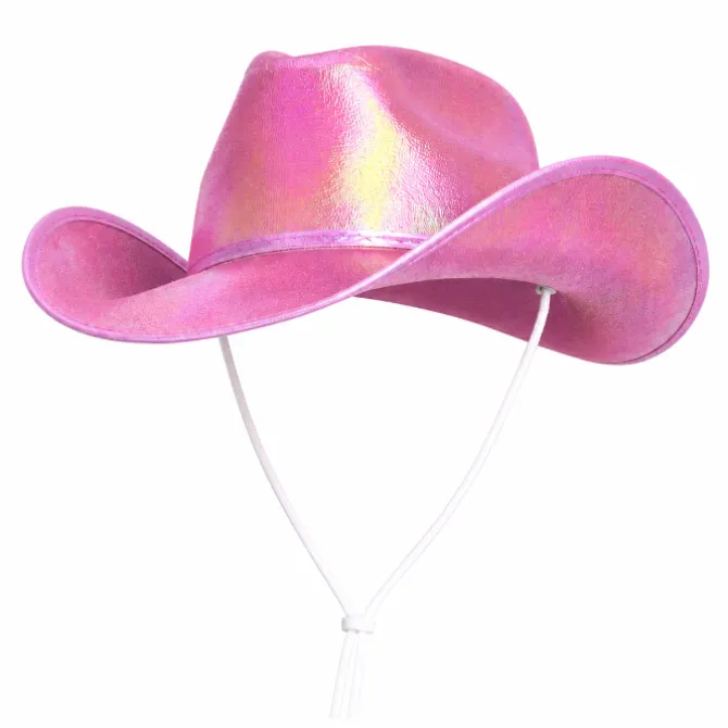 Cowboyhoed holografisch roze