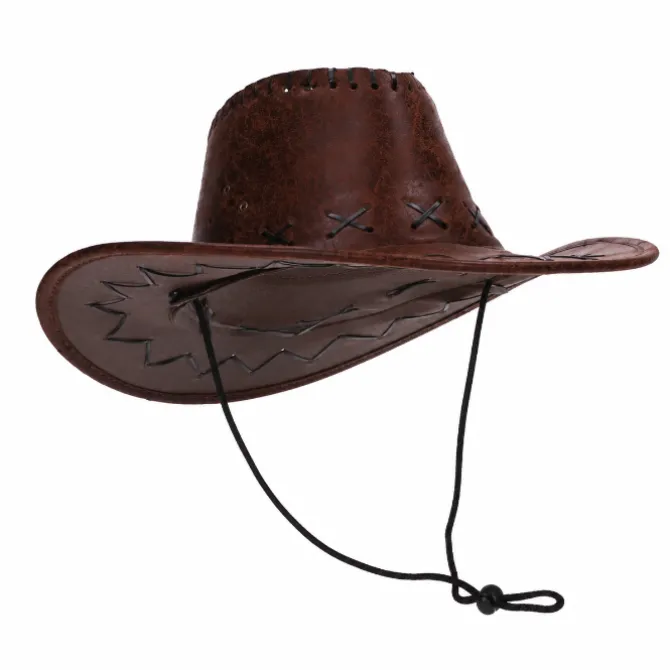 Cowboyhoed kunstleer bruin