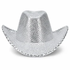 Cowboyhoed pailletten zilver