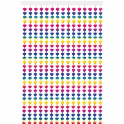 Deurgordijn folie hart regenboog - 1 x 2 m