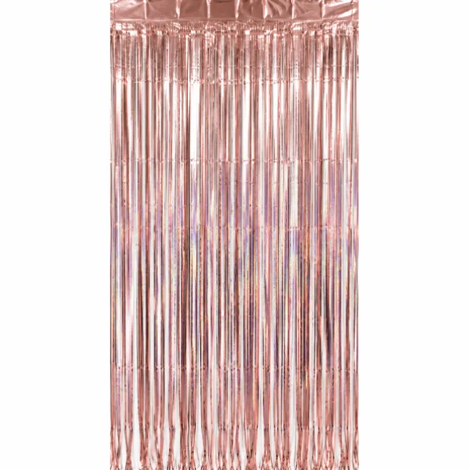 Deurgordijn folie holografisch roségoud 1m x 2m