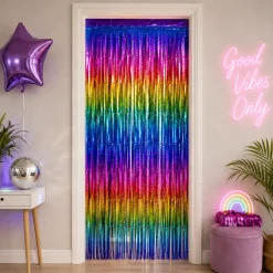 Deurgordijn folie metallic meerkleurig 1 x 2m