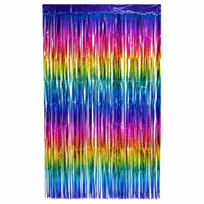 Deurgordijn folie metallic meerkleurig 1 x 2m