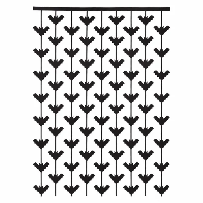 Deurgordijn Halloween vleermuizen folie zwart 1 x 2m