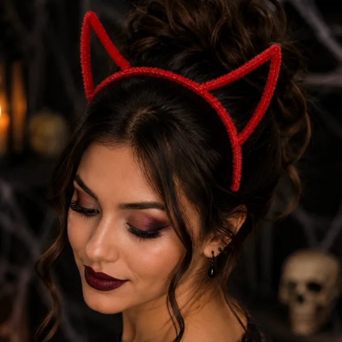 Diadeem Duivelsoren - rood