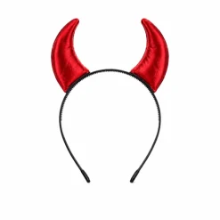 Diadeem Halloweeen duiveloren zwart/rood