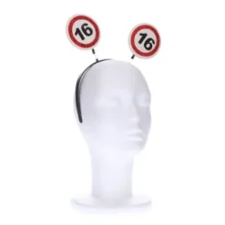 Diadeem 16 jaar rood/wit