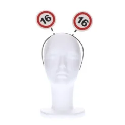Diadeem 16 jaar rood/wit