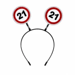 Diadeem 21 jaar rood/wit