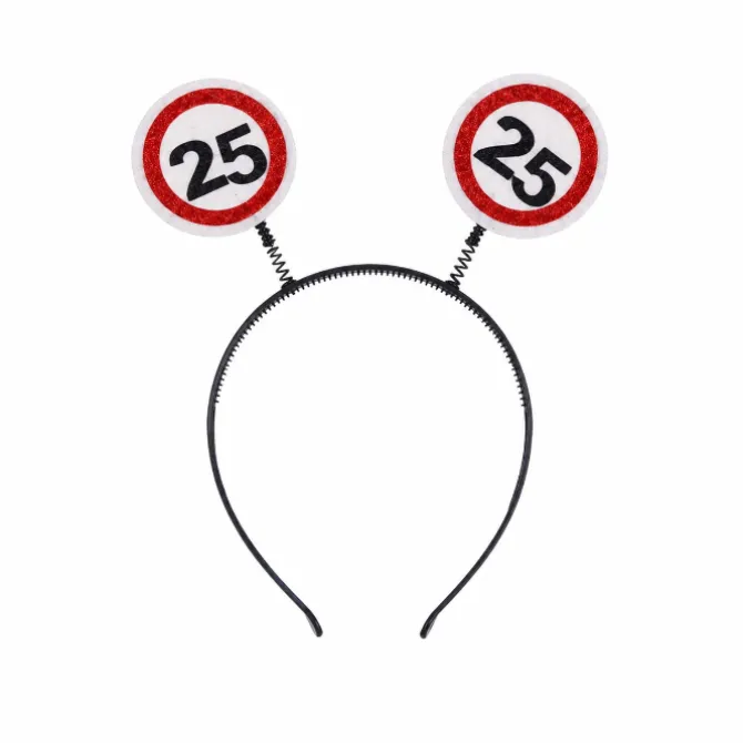 Diadeem 25 jaar rood/wit