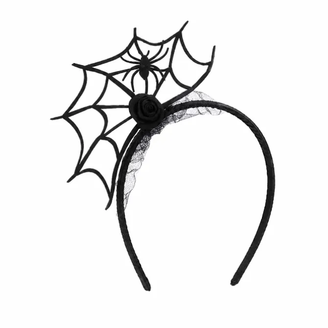 Diadeem spinnenweb zwart