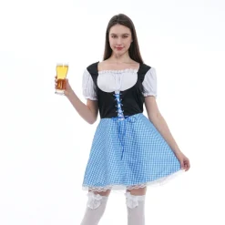 Dirndl blauw - maat S/M