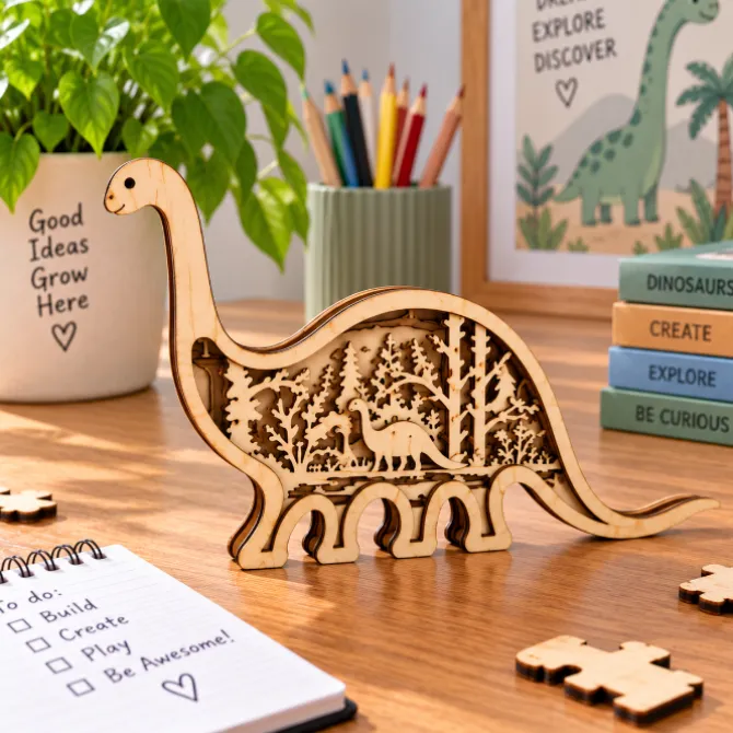 DIY Brontosaurus multi-layer painting
