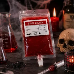 Drankzakjes Halloween infuus wit/zwart/rood 10 stuks