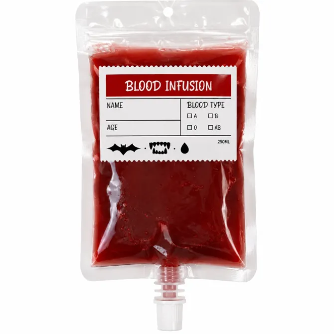 Drankzakjes Halloween infuus wit/zwart/rood 10 stuks