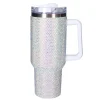 Drinkbeker to go zilver glitter diamant