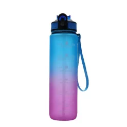 Drinkfles kleurverloop blauw/paars druppels