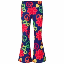 Flared broek hippie peace meerkleurig dames - L/XL