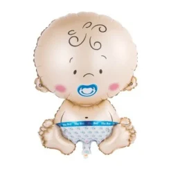 Folieballon baby boy blauw - 63 cm