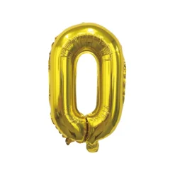 Folieballon cijfer 0 goud - 70 cm