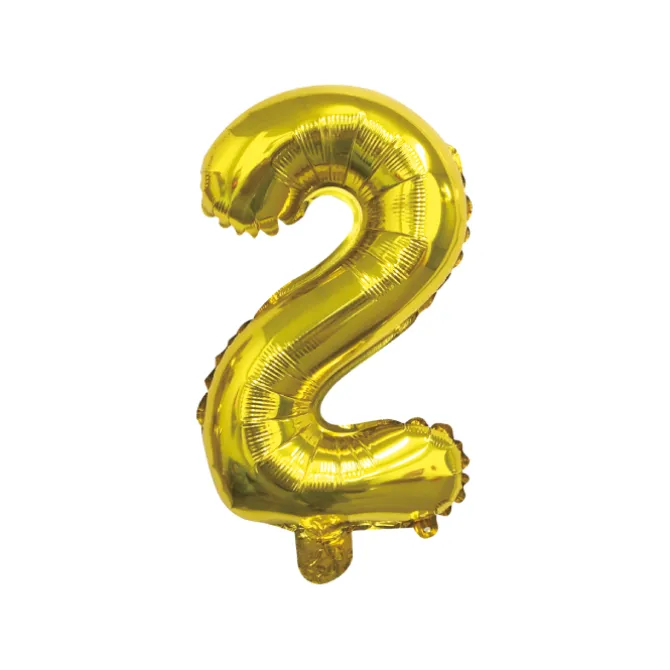 Folieballon cijfer 2 goud 70cm