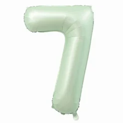 Folieballon cijfer 7 mintgroen - 80 cm