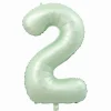 Folieballon cijfer 2 mintgroen - 80 cm