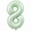 Folieballon cijfer 8 mintgroen - 80 cm
