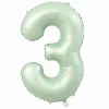 Folieballon cijfer 3 mintgroen - 80 cm