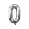 Folieballon cijfer 0 zilver - 70 cm