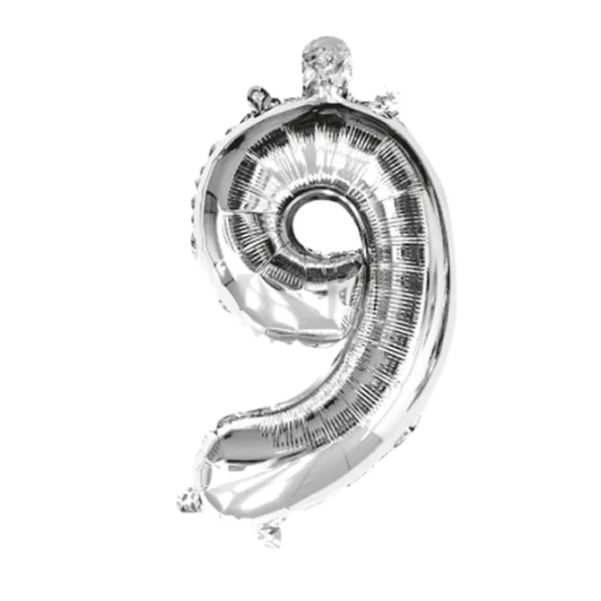 Folieballon cijfer 6/9 zilver - 70 cm