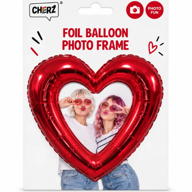Folieballon frame hart rood