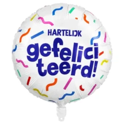 Folieballon gefeliciteerd - 45 cm