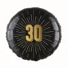 Folieballon 30 jaar goud/zwart