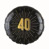 Folieballon 40 jaar goud/zwart