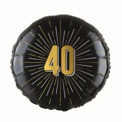 Folieballon 40 jaar goud/zwart