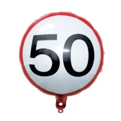 Folieballon 50 jaar verkeersbord