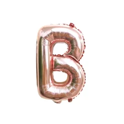 Folieballon letter B roségoud - 35 cm