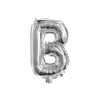 Folieballon letter B zilver - 35 cm