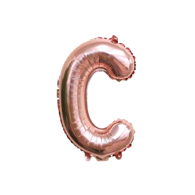 Folieballon letter C roségoud - 35 cm