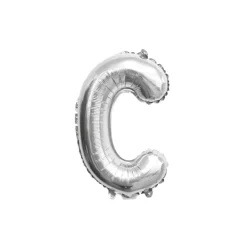 Folieballon letter C zilver- 35 cm