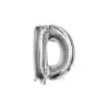 Folieballon letter D zilver - 35 cm