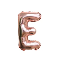 Folieballon letter E roségoud - 35 cm