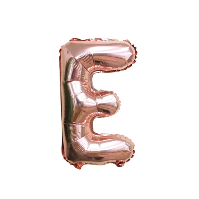 Folieballon letter E roségoud - 35 cm