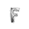 Folieballon letter F zilver - 35 cm