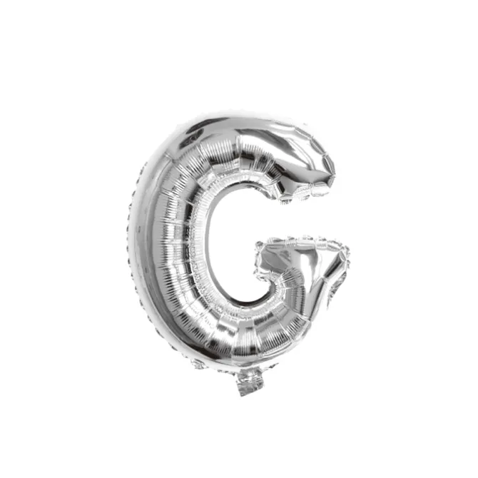Folieballon letter G zilver - 35 cm