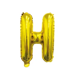 Folieballon letter H goud - 35 cm